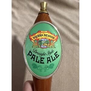 2 Sided Sierra Nevada Pale Ale 11.5" Beer Tap Handle Wood Keg Kegerator Man Cave